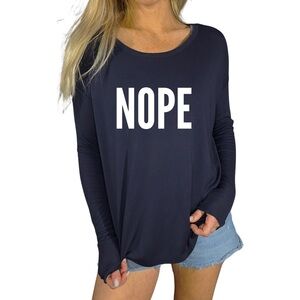 ‘NOPE’ Long‎ Sleeve Tee